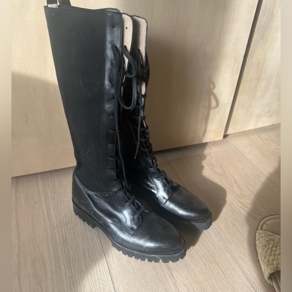 Lydia Millen’s Theory Laced Lug Boot knee high